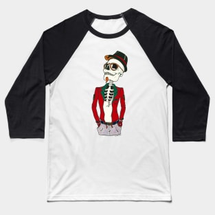 Hipster Skeleton. Baseball T-Shirt